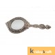 Beautifully Carved Round Shape Silver Plating Hand Mirror for Makeup, Travelling, Salon Mirror & Decorative Mirror Antique Item for Wedding Gifts...