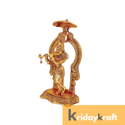 Rci Handicrafts Lord Krishna Metal Statue,Krishna Murti Playing Flute for Temple Pooja,Decor Your Home,Office & Gift Your Relatives,Showpiece Figurines,Religious idol,Gift Article...