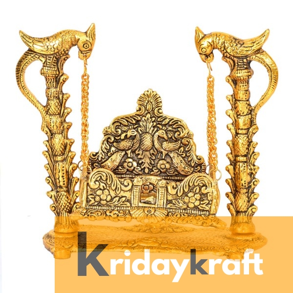 Metal Laddu Gopal Jhula palna gold plated