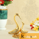 Swan Pair showpiece handicrafts Pair of Kissing Duck swan Pair feng Shui | Love Birds Saras Pair Gold polish with metal base for Home Decor and Gift Purpose