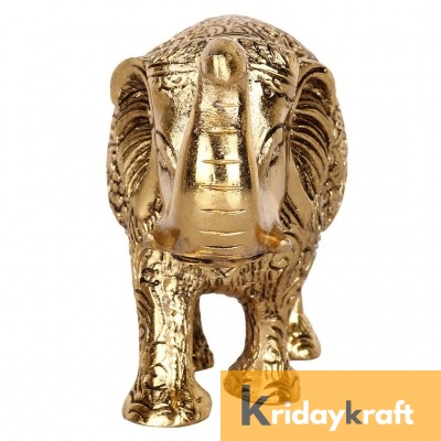 Metal Elephant Large Size Gold Polish for Showpiece Enhance Your Home