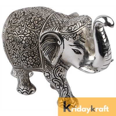 Metal Elephant Large Size Silver Polish for Showpiece Enhance Your Home