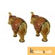Metal Animal Figurine Elephant  Menakari Set gold plated 2 pcs set for home decor 