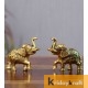 Metal Animal Figurine Elephant Set Mini size gold plated 2 pcs set for home decor