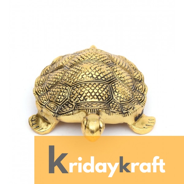 Metal Animal Figurine Tortoise feng-shui Big Antique Gold Plated