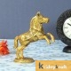 Metal Animal Figurine jumping horse 2 pcs set gold plated for home decor