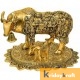 Kamdhenu Cow and calf God-dess nandani gold plated 