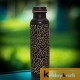 Copper Bottle for Water 1 Litre black base printed, Dirt Proof, Leak Proof and Joint Less, Ayurveda and Yoga Health Benefits Water Bottle