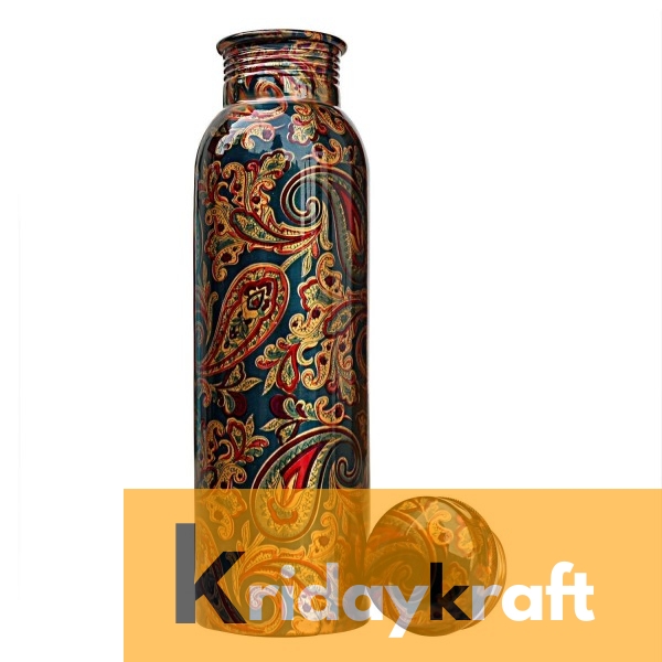 Copper Bottle for Water 1 Litre Dirt Proof, Leak Proof and Joint Less, Ayurveda and Yoga Health Benefits Water Bottle