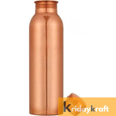 Copper Bottle for Water 1 Litre Matt Finish Dirt Proof, Leak Proof and Joint Less, Ayurveda and Yoga Health Benefits Water Bottle