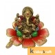 Ganesha sitting on flower red color for home decor and gifts
