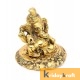 Ganesha sitting on metal base Pagdi ganesh gold plated for home decor and gifts