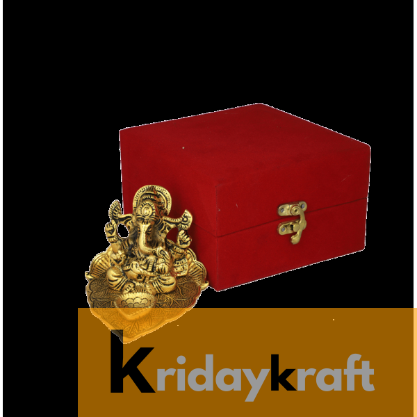 Valvet Box Ganpati with diya for Returns Gifts and coporate gifts