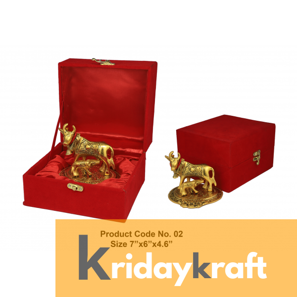 Valvet Box Kamdhenu Cow for Returns Gifts and coporate gifts
