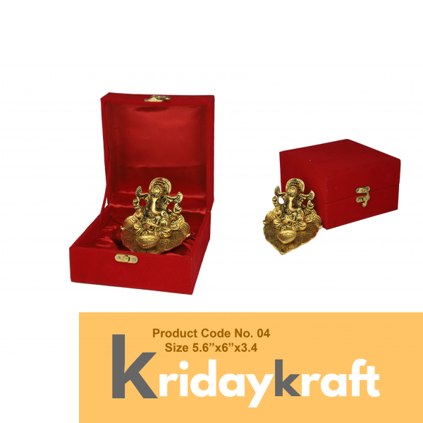 Valvet Box Ganpati with diya for Returns Gifts and coporate gifts