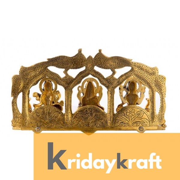 Metal laxmi Ganesh Saraswati Idol Decorative murti showpiece Peacock frem Antique Gift