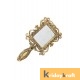 Hand Mirror Vintage Style rectangle Vanity Make Up Hand Held medium Mirror in Gold Polished