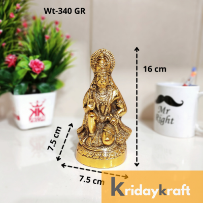 Metal Hanuman ji Murti,Bajrangbali Murti for vastu,Puja & Decor Your Home,Office,Gift Your Relatives on Diwali,Wedding,Birthday... Decorative Showpiece - 16 cm  (Aluminium, Gold)