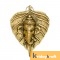 wall hanging ganesha face with leaf gold plated metal 
