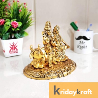 Metal Statue of Shiva Family a Unique and one of a Kind Rare handicrafted Idol for Pooja Room Decorative for Home, Office & Table of Corporate Gift,Diwali Gift,Wedding Gifts...
