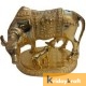 Kamdhenu Cow with Calf Xl Pure Gold Plated Statue for Good Luck 