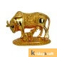 Kamdhenu Cow with Calf Xl Pure Gold Plated Statue for Good Luck 