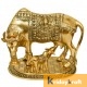 Kamdhenu Cow with Calf Xl Gold Plated Statue for Good Luck 