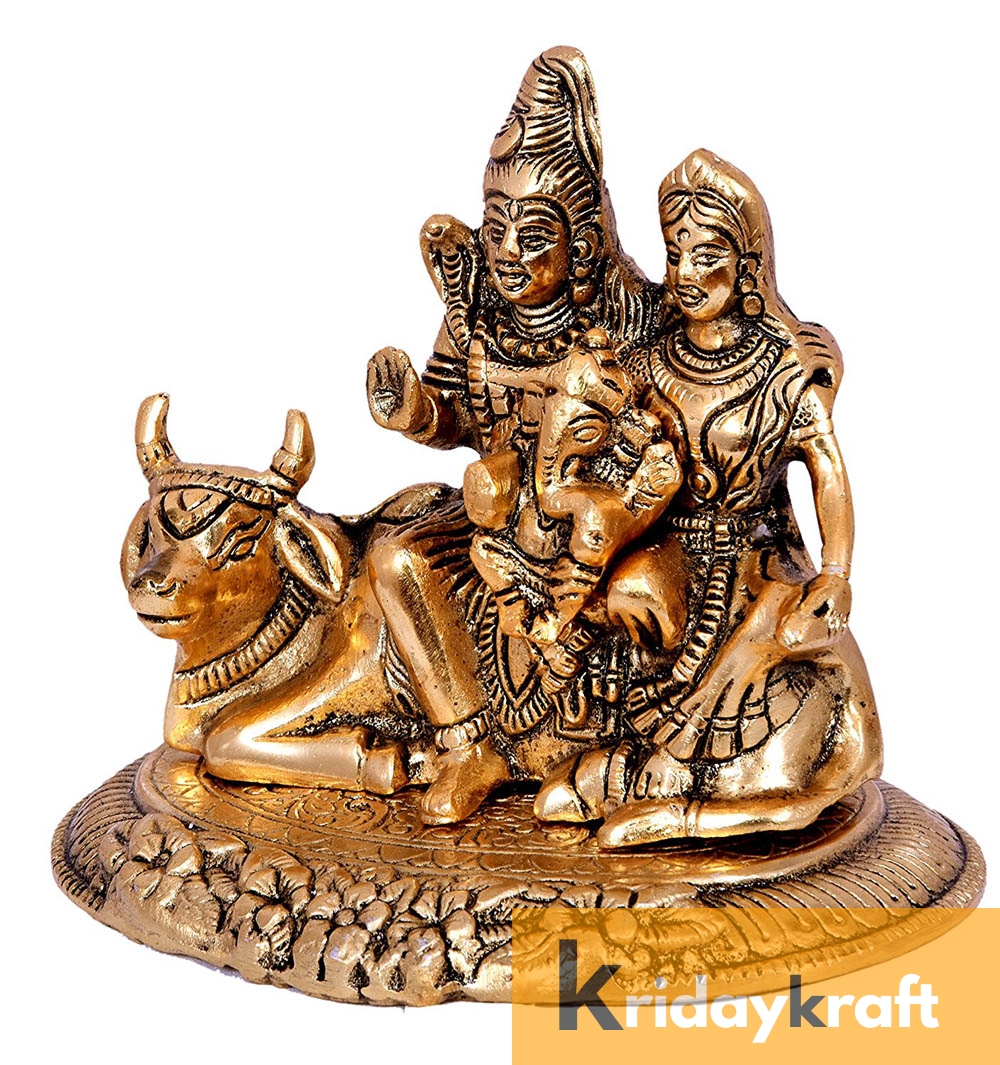 Shiv Shankar,Parvati,Kartikey,Ganesh Idol Statue Shiva Family Brass Sculpture 