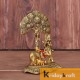 Krishna with kamdhenu Cow Standing Under Tree Plying Flute 