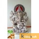 Metal Silver Plated Ganesh XL Showpiece